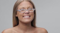 Young Beautiful Woman Brushing Teeth. People Waking Up. Part of Series. Stock Footage