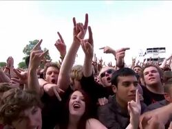 M/S EXT Concert Crowd Day Stock Footage