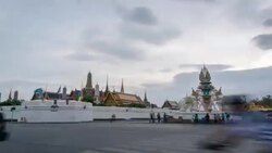 Timelapse, Wat Phra Kaew, Temple of the Emerald Buddha in Bangkok, Thailand Stock Footage