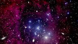 Space travel towards the Rosette Nebula Stock Footage