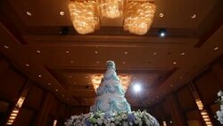 Beautiful Cake for wedding ceremony, Dolly Shoot move in HD VDO Stock Footage