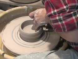 Potters Wheel - Small Bowl Stock Footage