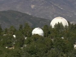 WS AERIAL DS View of Mount Wilson Observatory / California, United States Stock Footage