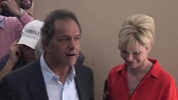 CLEAN : Argentina presidential candidate Scioli casts his vote News Clip