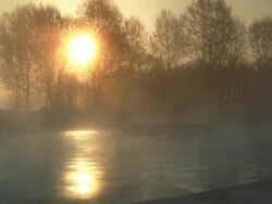 HD: Hot Thermal Water At Sunset Stock Footage