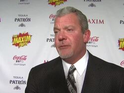 INTERVIEW: Jim Irsay at Patron Presents The MAXIM Party Featuring Coca-Cola Zero Countdown With Paul Mitchell on 2/4/12 In Indianapolis, IN. Stock Footage