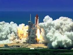 Space Shuttle Atlantis launches on last Hubble Repair Mission Stock Footage