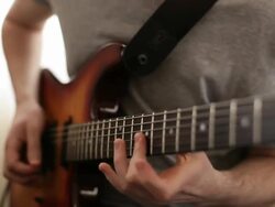 Close up video of guitarists hands Stock Footage