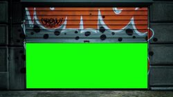 Old garage roller door opening Stock Footage