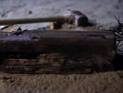 cross_scene_night_5 Stock Footage