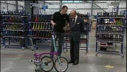 Prince Philip Duke of Edinburgh opens new Brompton Bike Factory News Clip