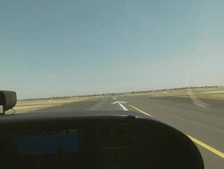 Runway from plane taking off, Australia Stock Footage