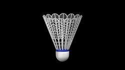 Badminton rotating loop isolated with luma matte Stock Footage