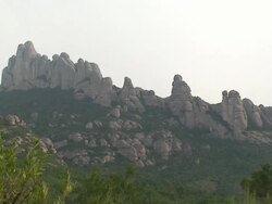Montserrat mountain Stock Footage