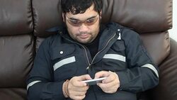 Business man play mobile Stock Footage