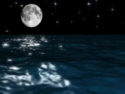 Crystal Blue Moon On Sea Loop Stock Footage