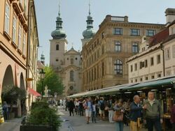 Havelsky trh Market, Old Town, Prague Stock Footage