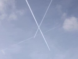 Airplane vapor trails Stock Footage