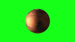 4K Animation of Spinning Mars with Satellite on Green Screen BG Stock Footage