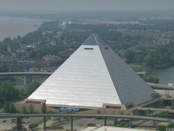 WS View of Pyramid Arena / Memphis, Tennessee, United States Stock Footage