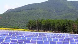 Solar panel field Stock Footage