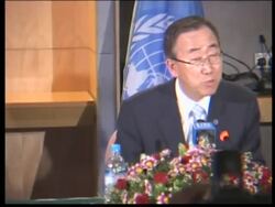 WRAP UN chief with junta's leaders, comments, return to Thailand; World Vision News Clip