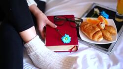 Breakfast in bed Stock Footage