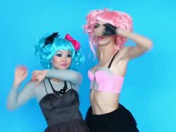 HD: Japanese Manga style girls Stock Footage