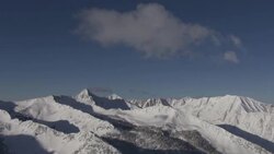 A series of sharp-edged ridges characterize the snowy Wasatch Mountains. Stock Footage