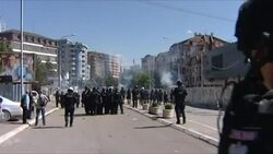 CLEAN : Kosovo residents react after violence over bridge barricade News Clip