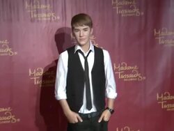 Justin Bieber's Wax figure at Madame Tussauds Hollywood & Justin Bieber's Biggest Fan Unveil New Bieber Figure On Singer's 18th Birthday 03/01/12 Stock Footage