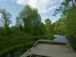 MS POV Airboat speeding on Atchafalaya Basin swamp / Atchafalaya Basin, Louisiana, United States Stock Footage