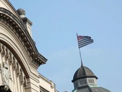 MS Mercado Municipal from outside Municipal Market / Sao Paulo, Brazil Stock Footage