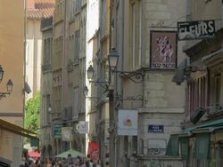 Vieux Lyon,Street scene,Shops,WS Stock Footage