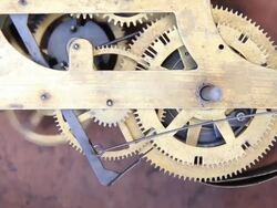 Gears of antique clocks. Stock Footage