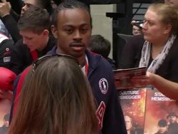 USA Olympic athlete at The Expendables 2 - UK Premiere Stock Footage