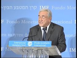 Presser by new IMF boss Dominique Strauss-Kahn News Clip