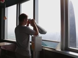 Using Binoculars Stock Footage