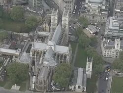 Aerial Views Of Westminster Abbey Stock Footage