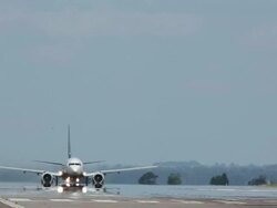 Air Traffic At East Midlands Airport Donington Stock Footage