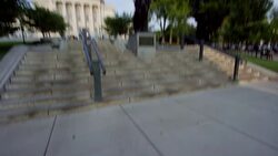 June 2015 Madison: Wisconsin State Capitol steps tilt shot - RED Dragon Stock Footage