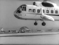 Governor Richard Hughes and Governor Nelson Rockefeller visit Heliport building at World's Fair Stock Footage
