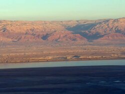 WS AERIAL View of mountain near dead sea / Masada, Sourn Judea Desert, Israel  Stock Footage