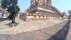 Thai Temple Wat Chedi Luang Stock Footage