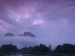 Dramatic Clouds Vang Vieng Stock Footage