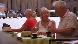 Enjoying Refreshments on Holiday Stock Footage