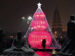 MS chinese lantern festival celebrating new years/xian,shaanxi,china Stock Footage