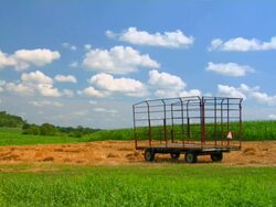 Hay Trailer Stock Footage