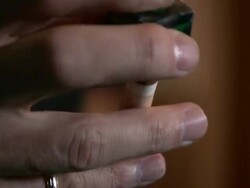 Close Up static - A hand chalks the end of a pool cue /  Wisconsin, United States Stock Footage