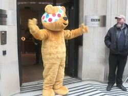 Pudsey Bear at BBC Radio Two Stock Footage
